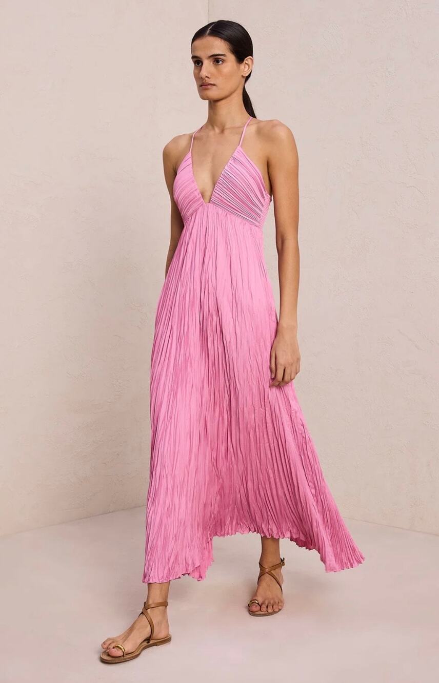 A.L.C. Angelina Pleated Pink Dress Size 4